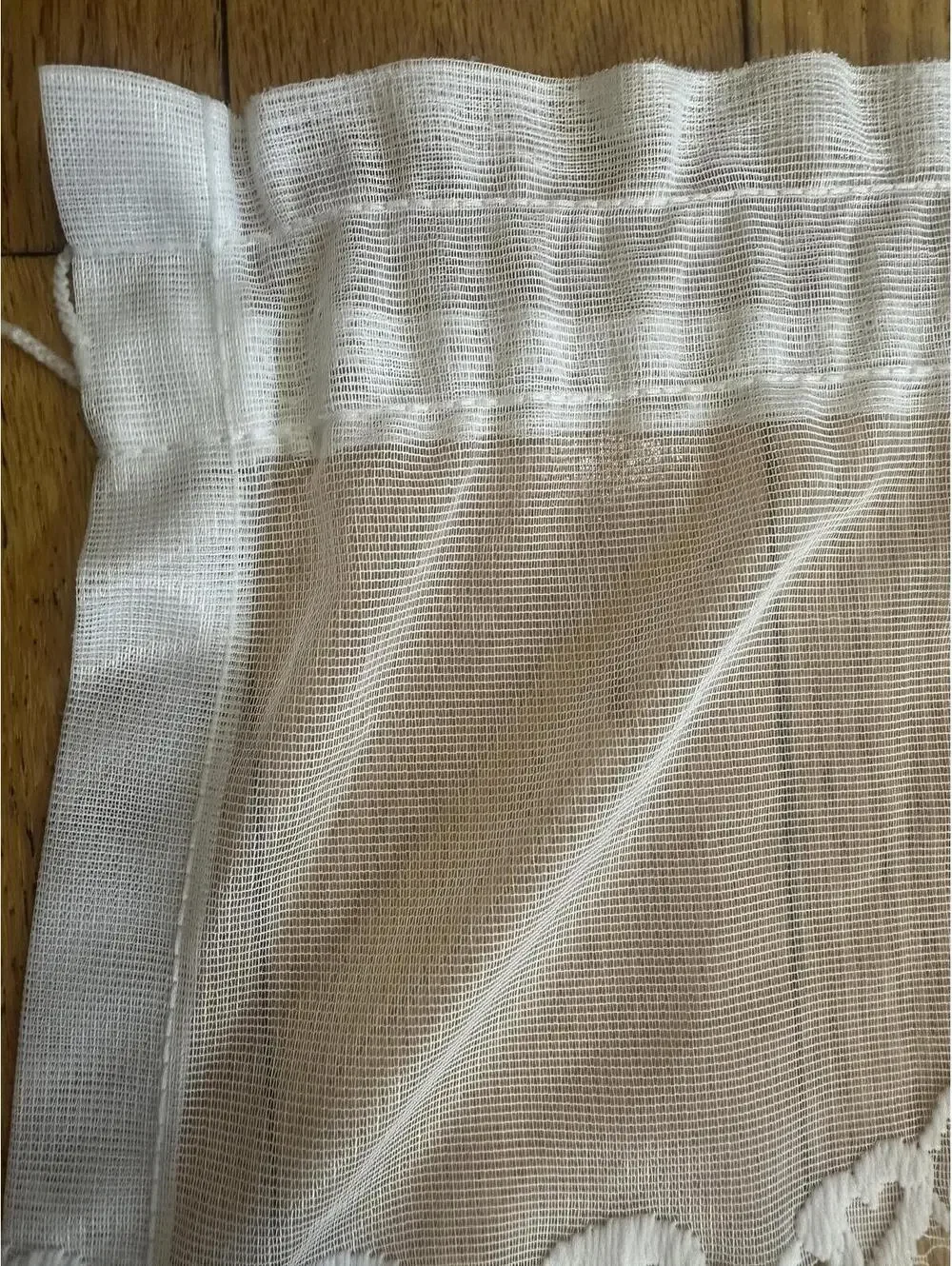 Vintage Lace Curtain Panels Pair White Sheer Rod Pocket Cottagecore